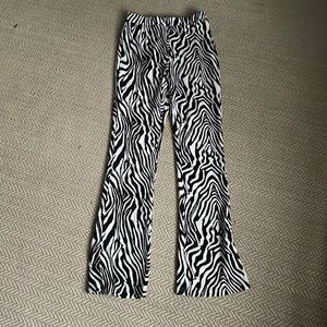 SHEIN flared zebra print pants